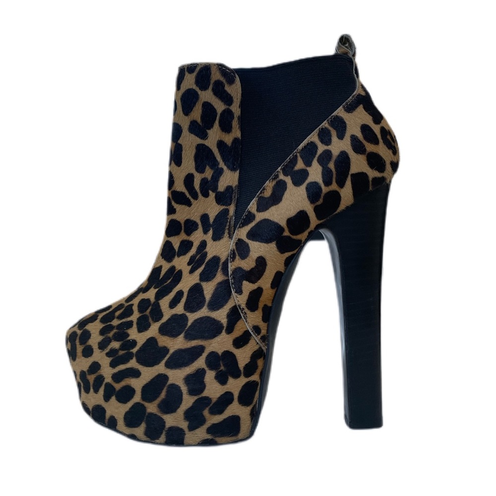 OFFICE LONDON cow hide cheetah platform boots